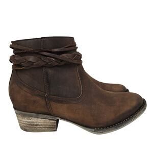 Circle G Western Leather Ankle Booties Brown 9